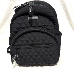 Vera Bradley Essential Compact Classic Black Quilted Backpack Everyday Use